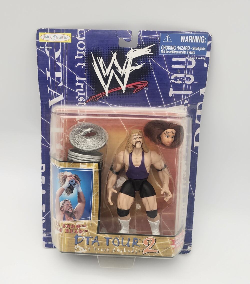 1999 Jakks WWF DTA TOUR 2 Al Snow w/ Head and Trash Can Sealed on Card Vintage